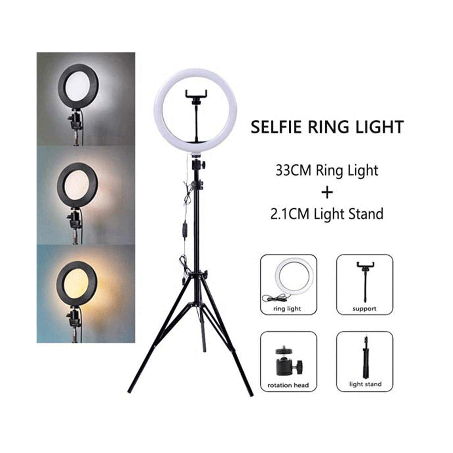 33Cm Ringlight With 7ft Stand