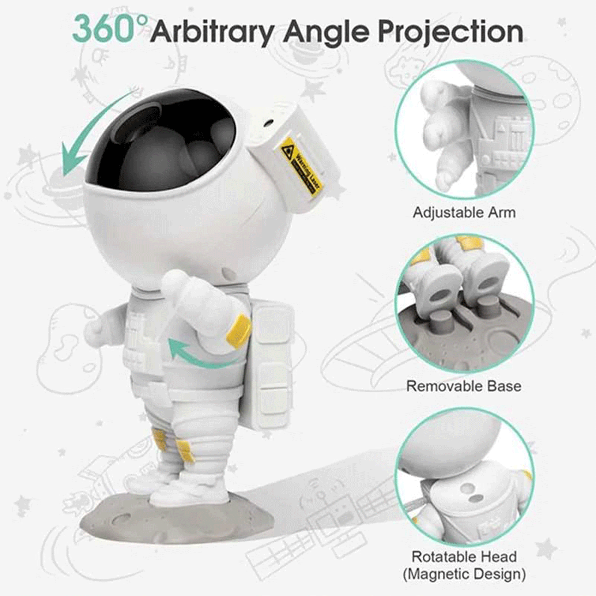 Astronaut Starry Sky light projector