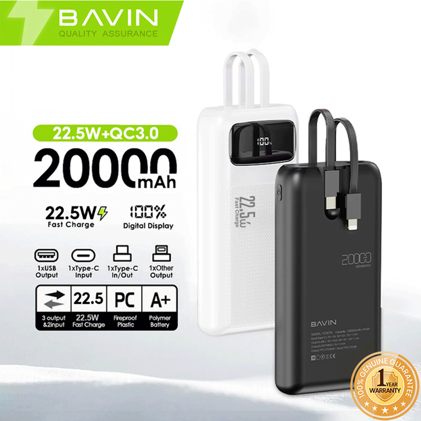 BAVIN PC008s 10000mAh Power Bank