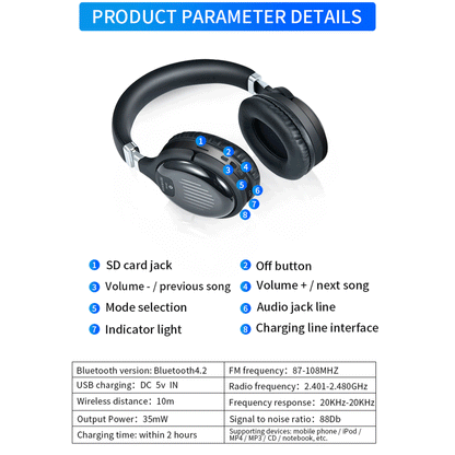 TM 061 Wireless Bluetooth Headphones