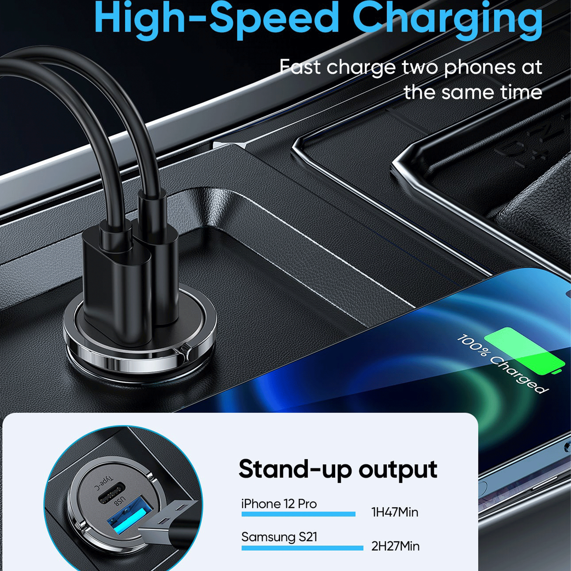 Joyroom C-A35 USB-A & USB-C Fast Car Charger