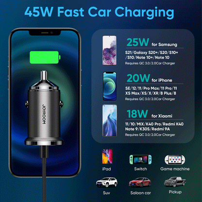 Joyroom C-A35 USB-A & USB-C Fast Car Charger